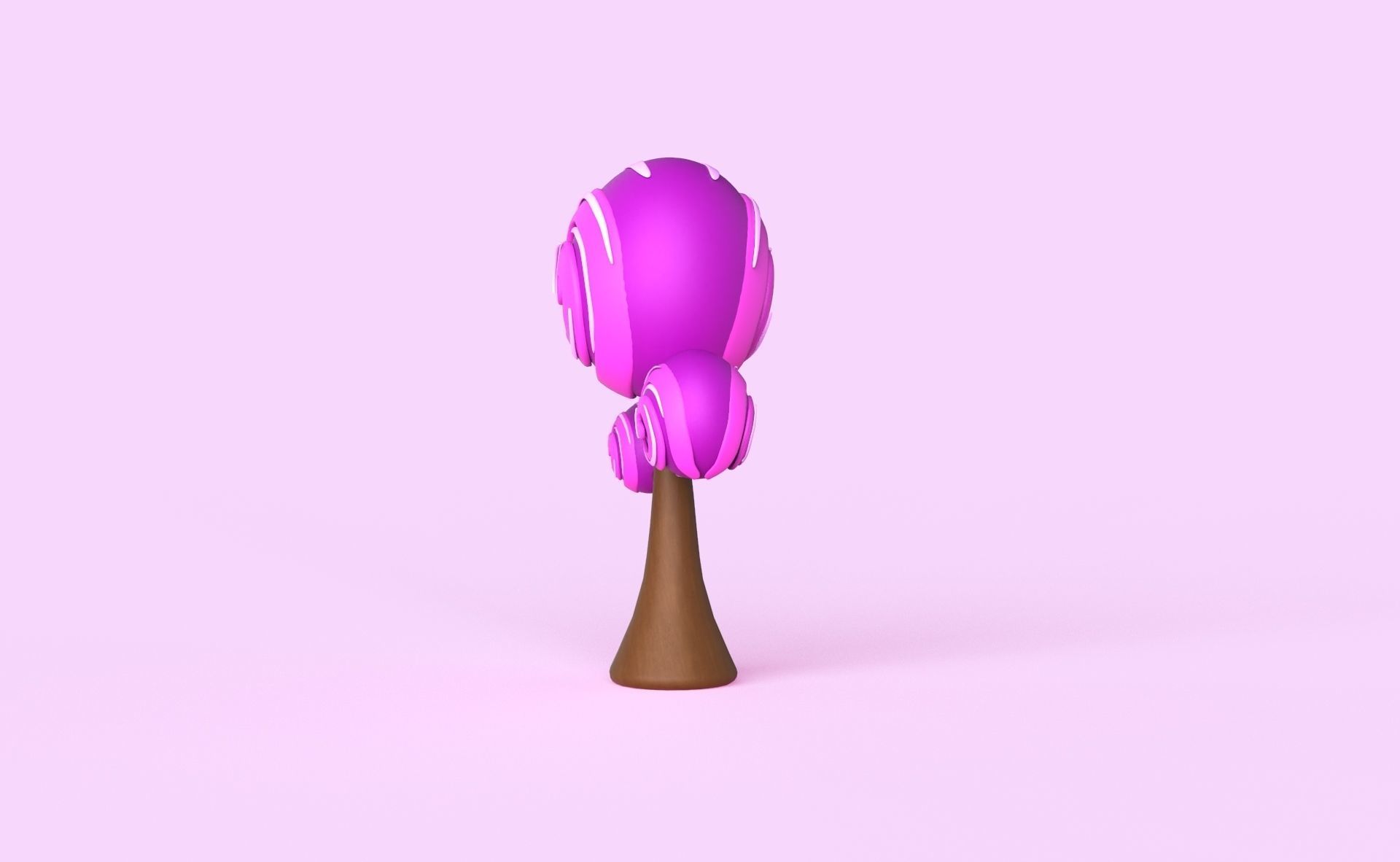 Cartoon Candy Tree 15 Low-poly 3D model_3