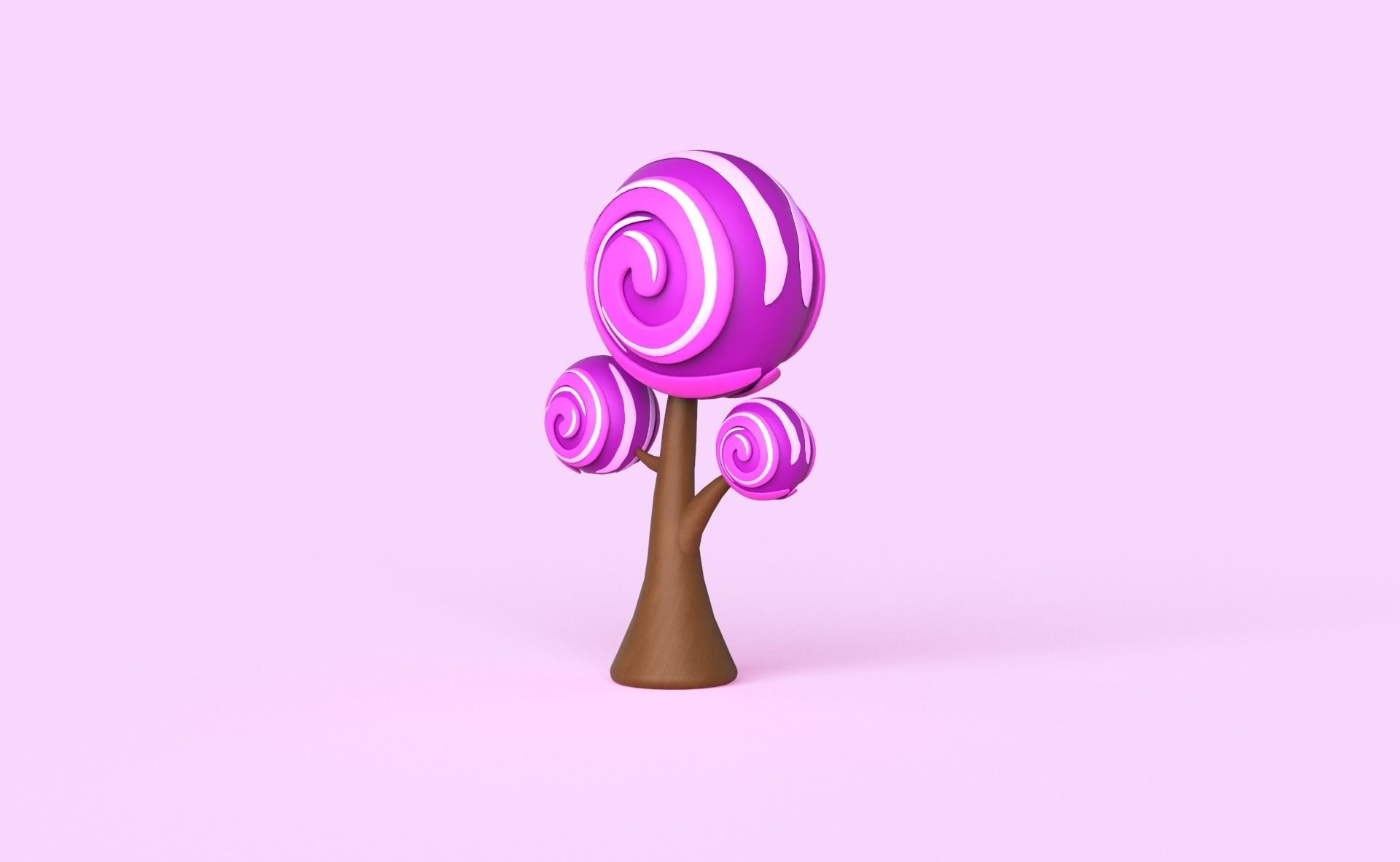Cartoon Candy Tree 15 Low-poly 3D model_9