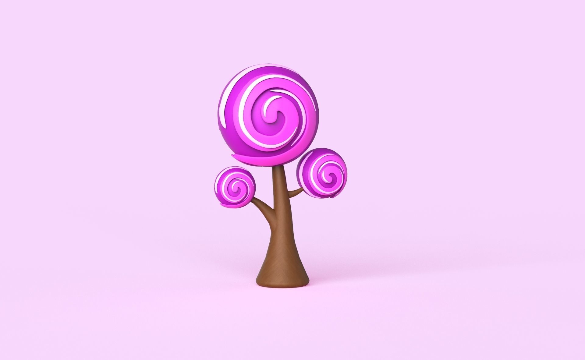 Cartoon Candy Tree 15 Low-poly 3D model_14