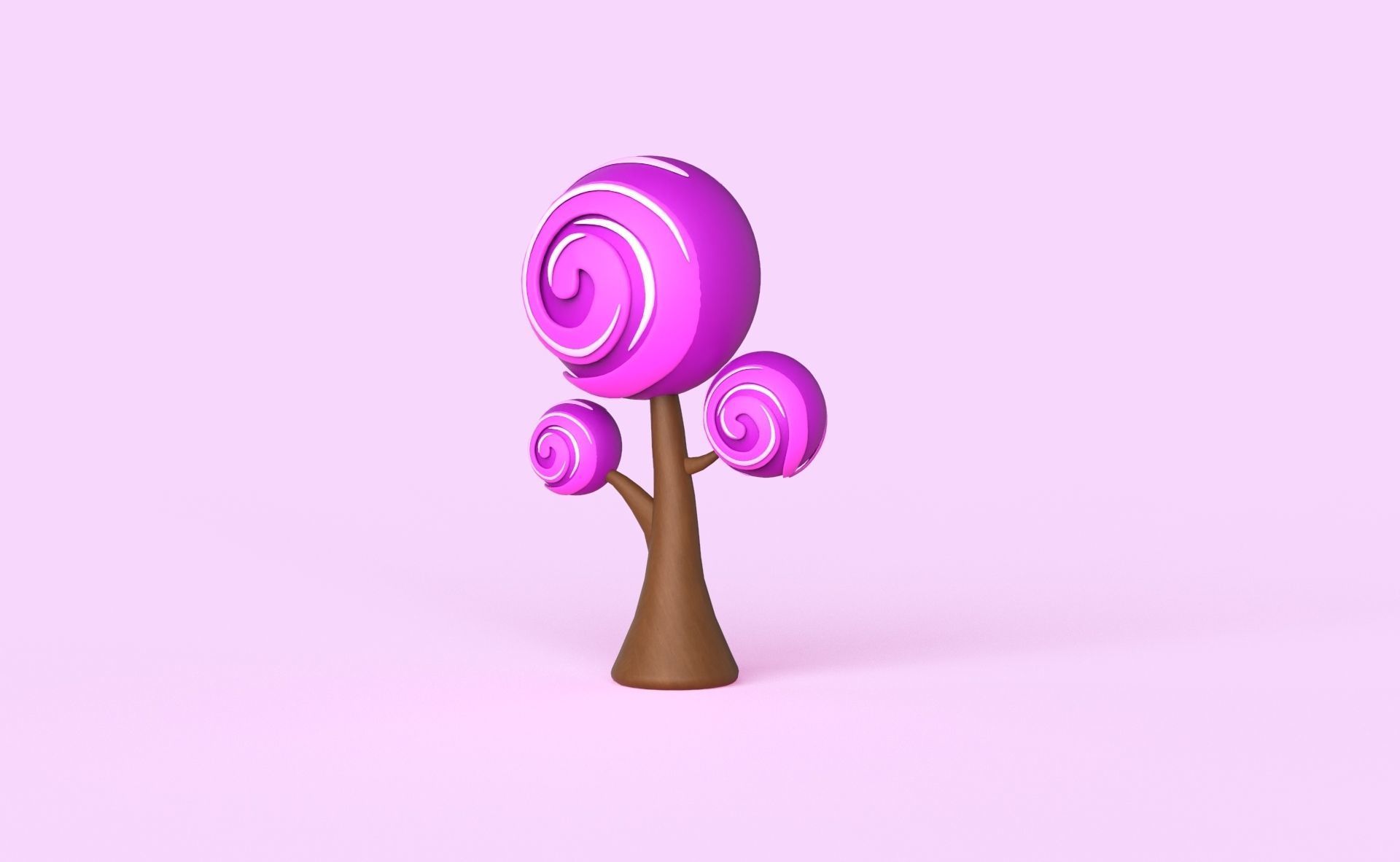 Cartoon Candy Tree 15 Low-poly 3D model_16
