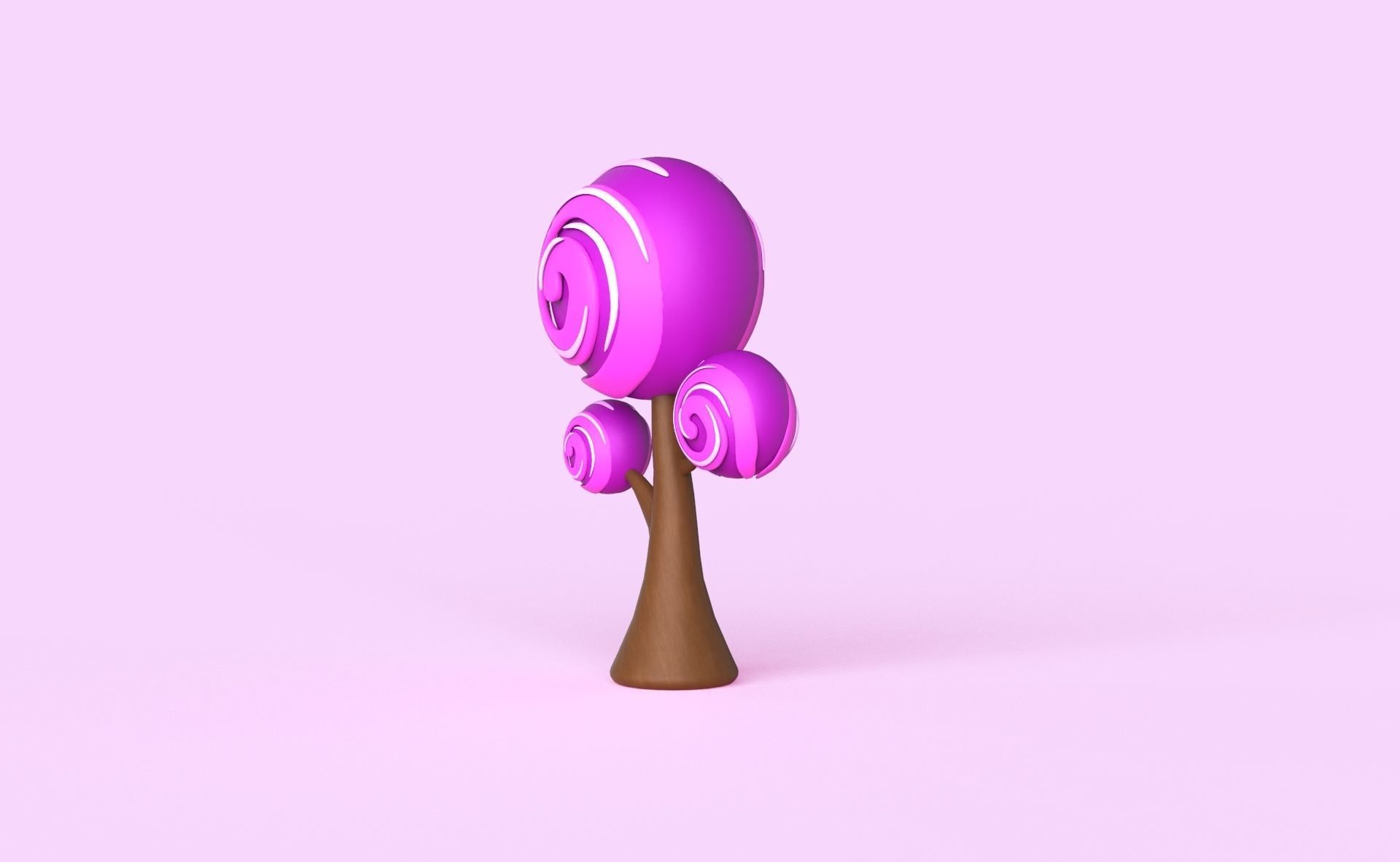 Cartoon Candy Tree 15 Low-poly 3D model_2