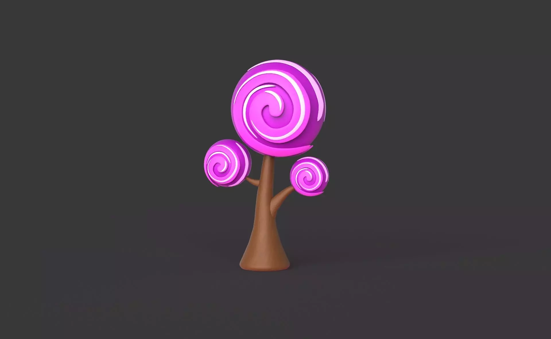 Cartoon Candy Tree 15 Low-poly 3D model_0
