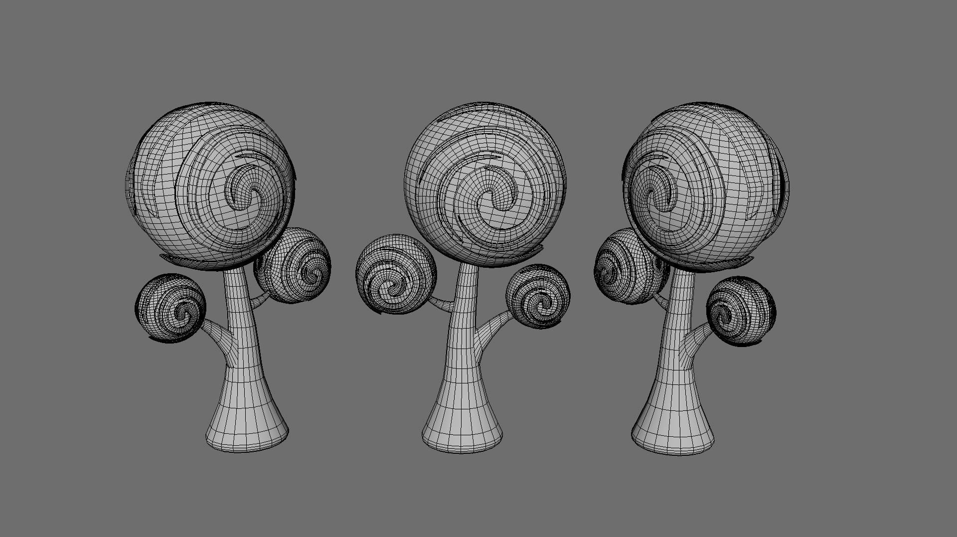 Cartoon Candy Tree 15 Low-poly 3D model_17