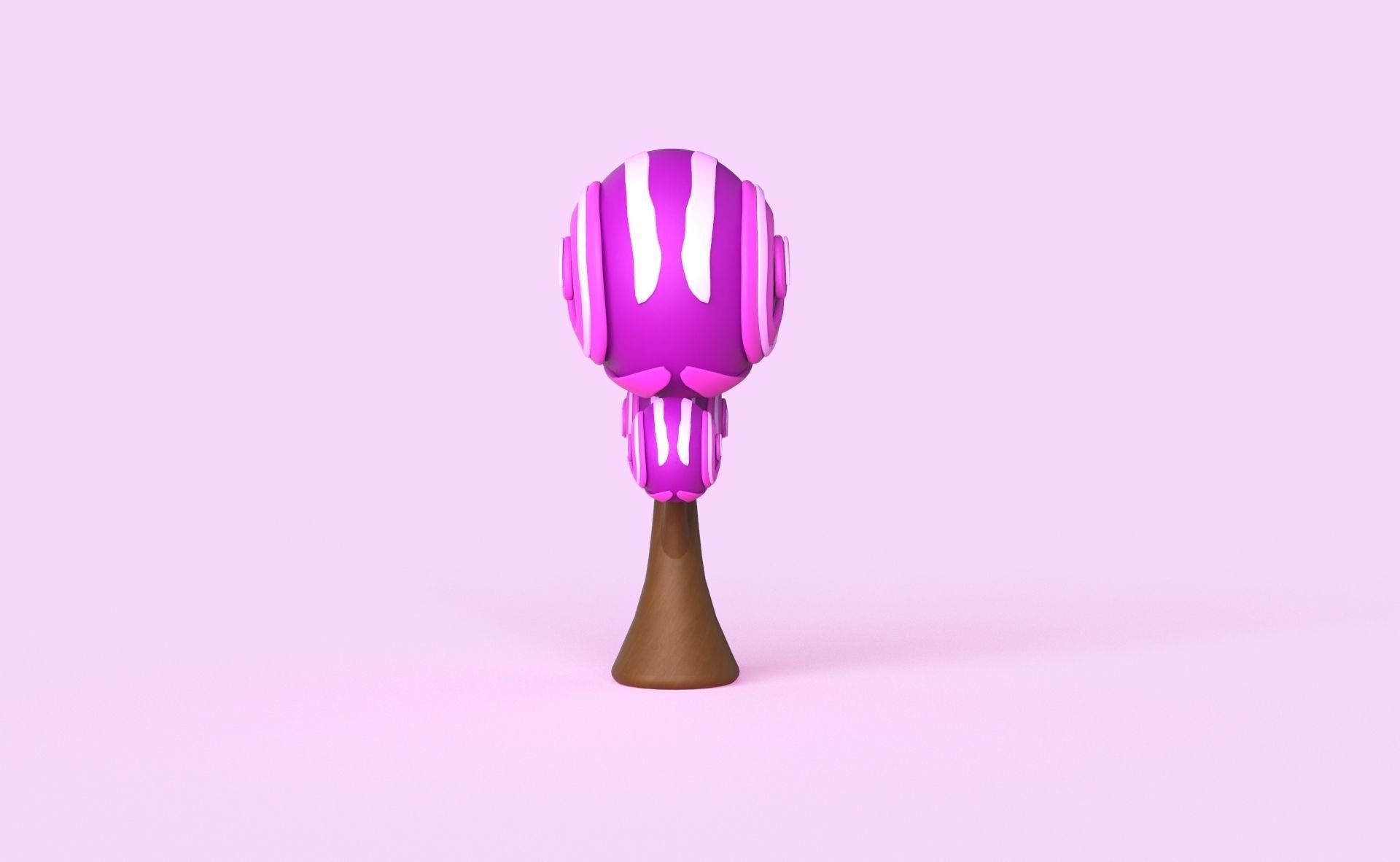 Cartoon Candy Tree 15 Low-poly 3D model_11