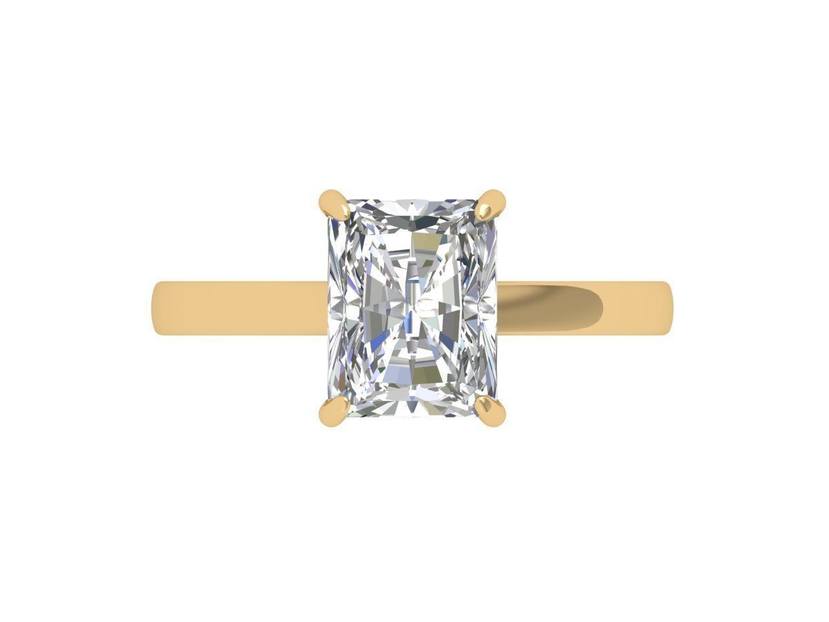 Radiant Solitaire Ring 3D print model_1