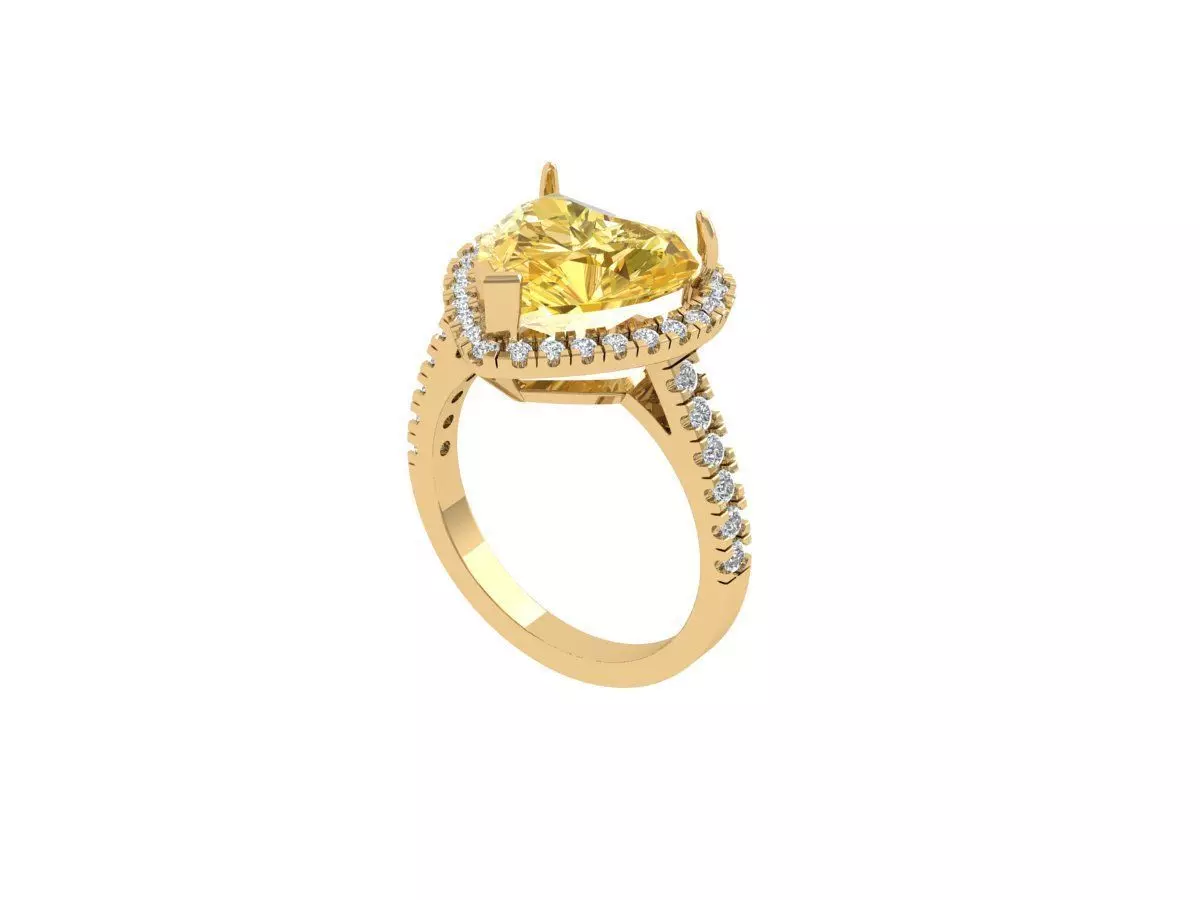 Heart Art Deco Ring 3D print model