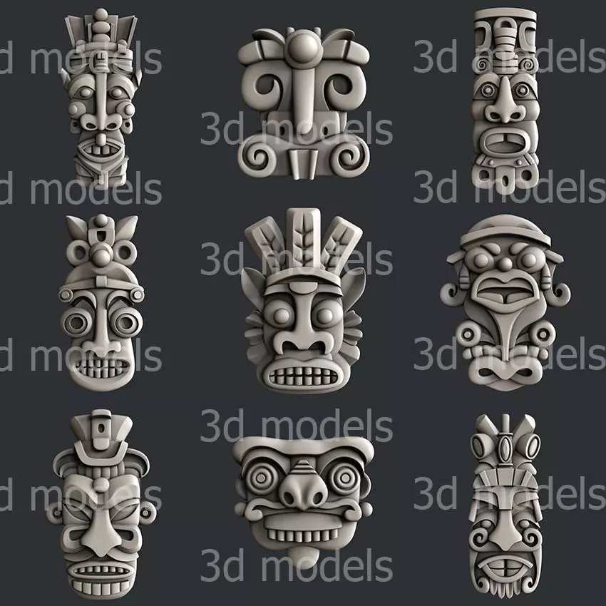 3d STL models for CNC router or 3dprinter set Totems P506 3D model