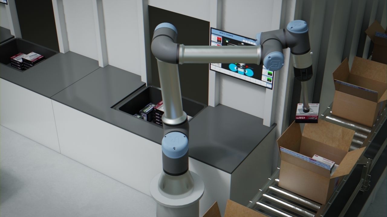 Packing Industrial Robots Animated Low-poly 3D model_2