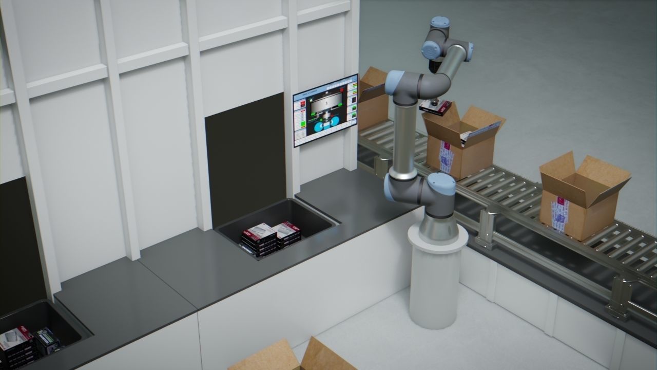 Packing Industrial Robots Animated Low-poly 3D model_4