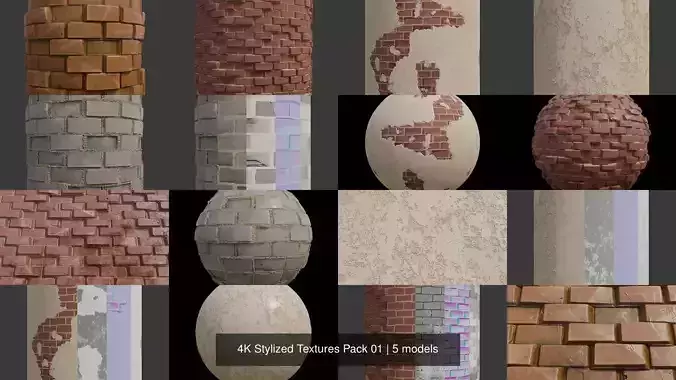 4K Stylized Textures Pack 01 Texture
