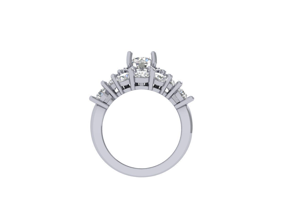 Solitaire Engagement Art Deco Ring Bridal Set 3D print model_6