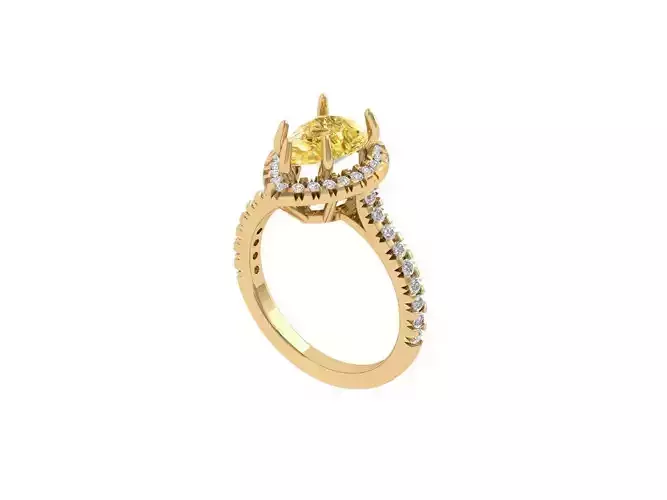 Pear Solitaire Ring