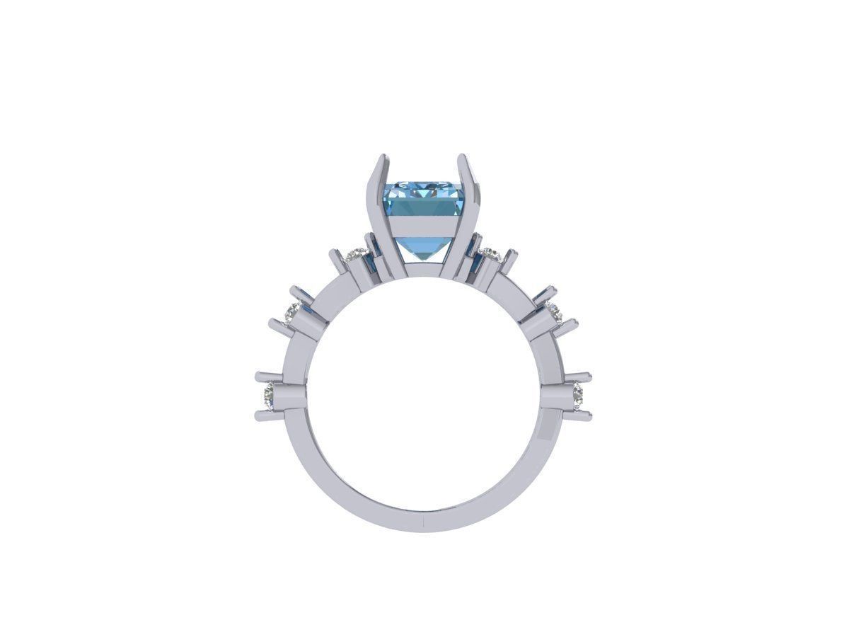 Emerald Solitaire Ring 3D print model_6