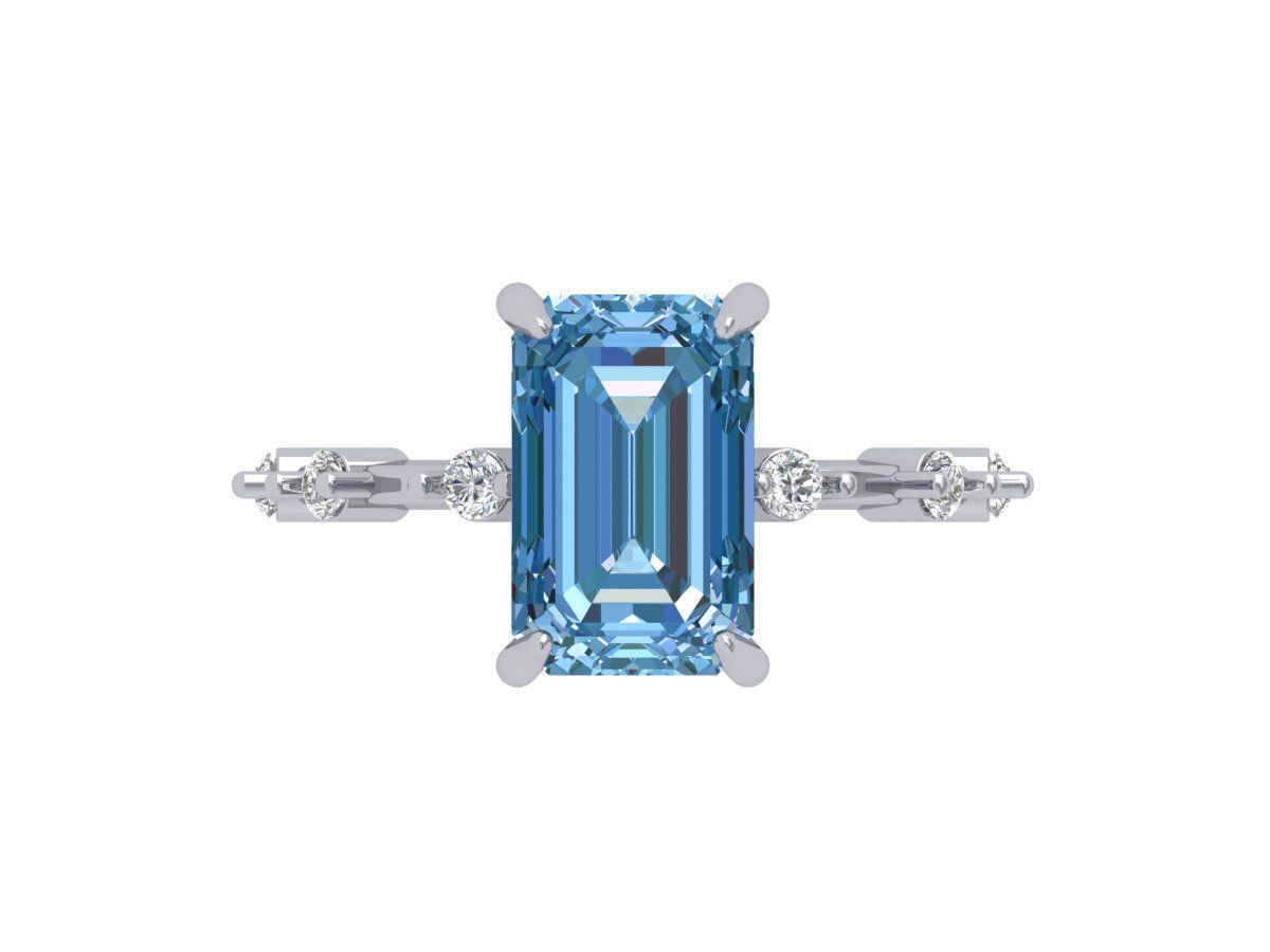 Emerald Solitaire Ring 3D print model_1