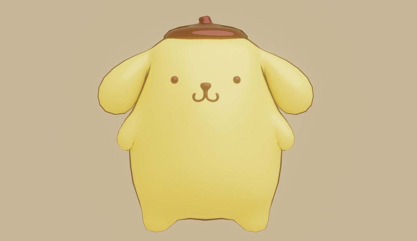 Pompompurin Low-poly 3D model Low-poly 3D model_2