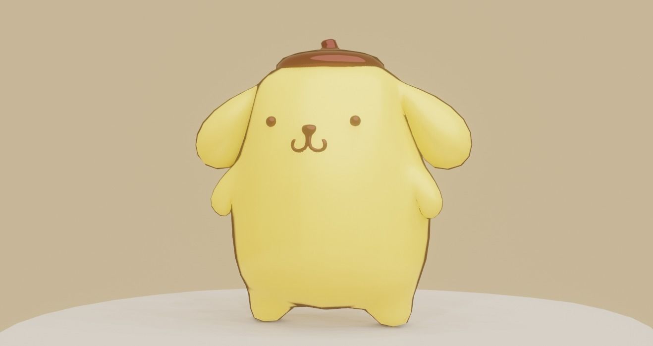 Pompompurin Low-poly 3D model Low-poly 3D model_1