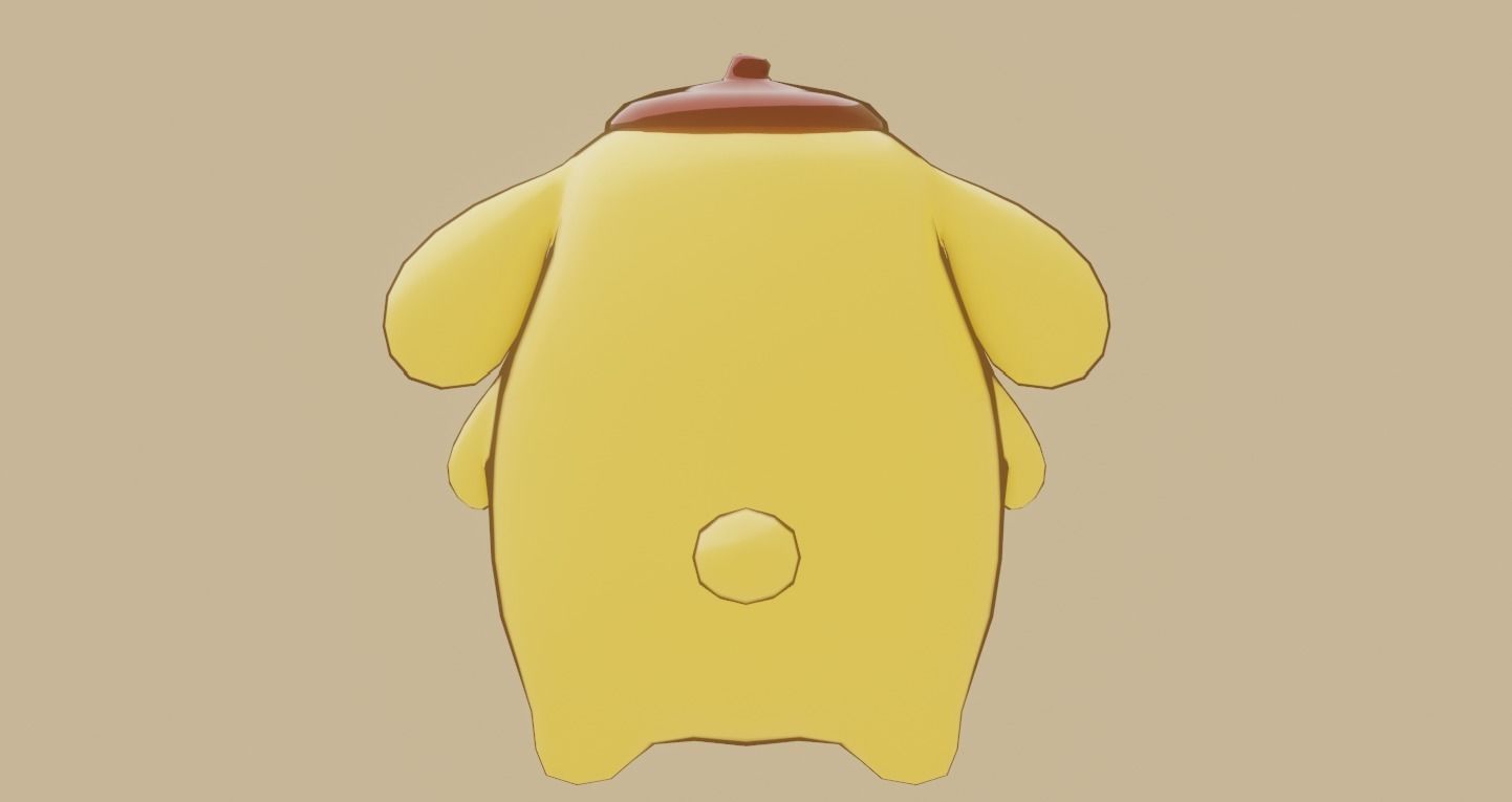 Pompompurin Low-poly 3D model Low-poly 3D model_3
