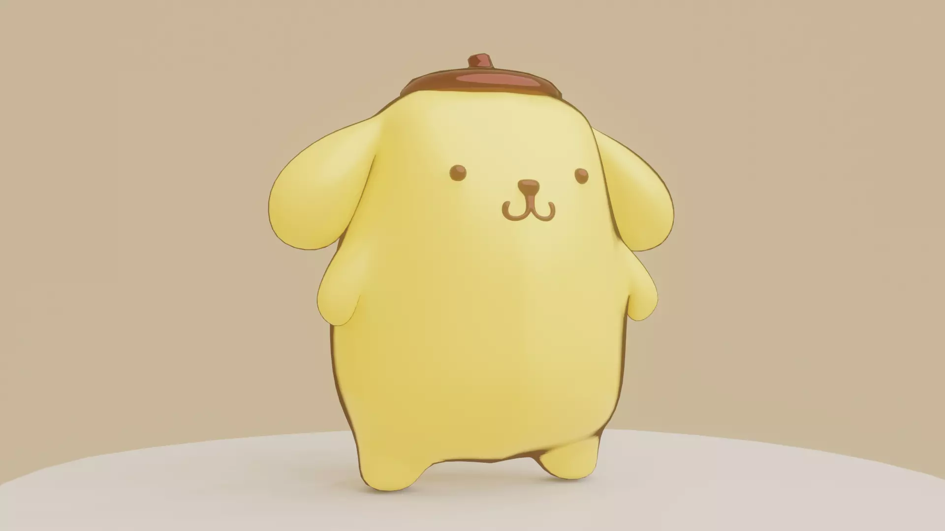 Pompompurin Low-poly 3D model Low-poly 3D model_0