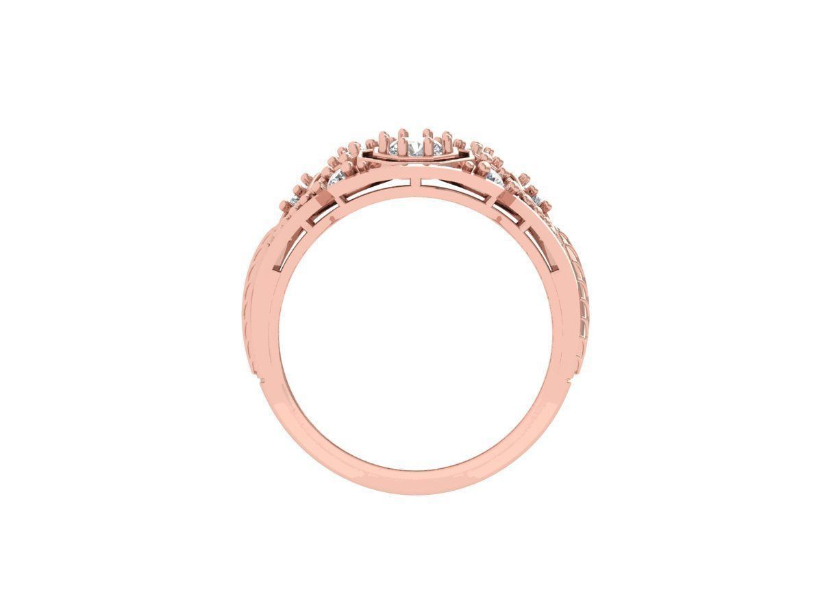 Solitaire Engagement Art Deco Ring 3D print model_9