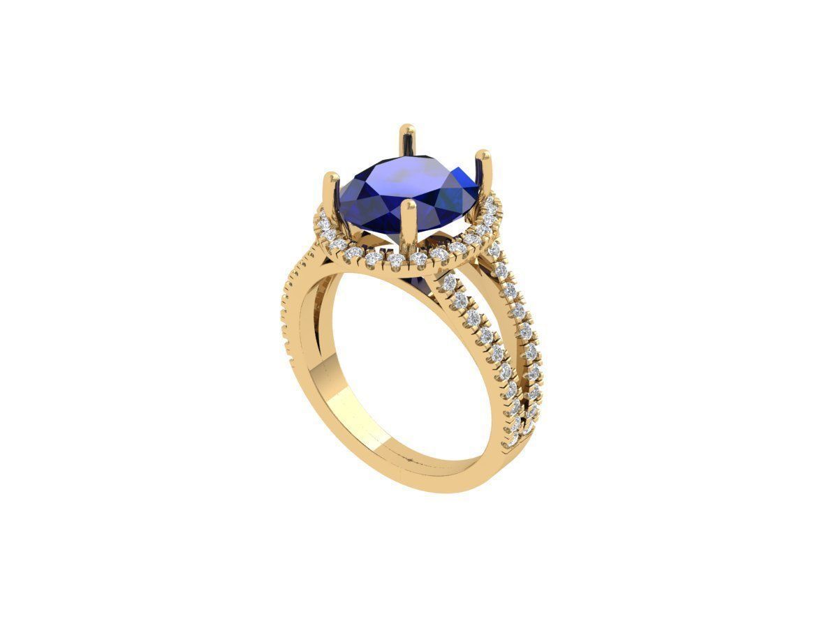 Oval Solitaire Ring 3D print model_1