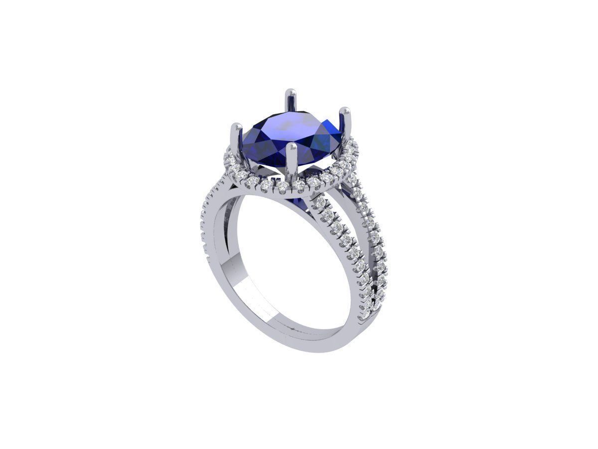 Oval Solitaire Ring 3D print model_2