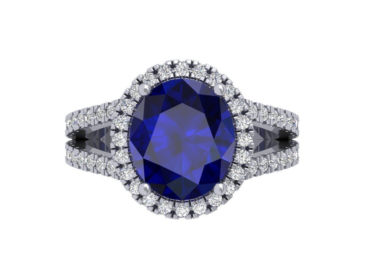 Oval Solitaire Ring 3D print model_3