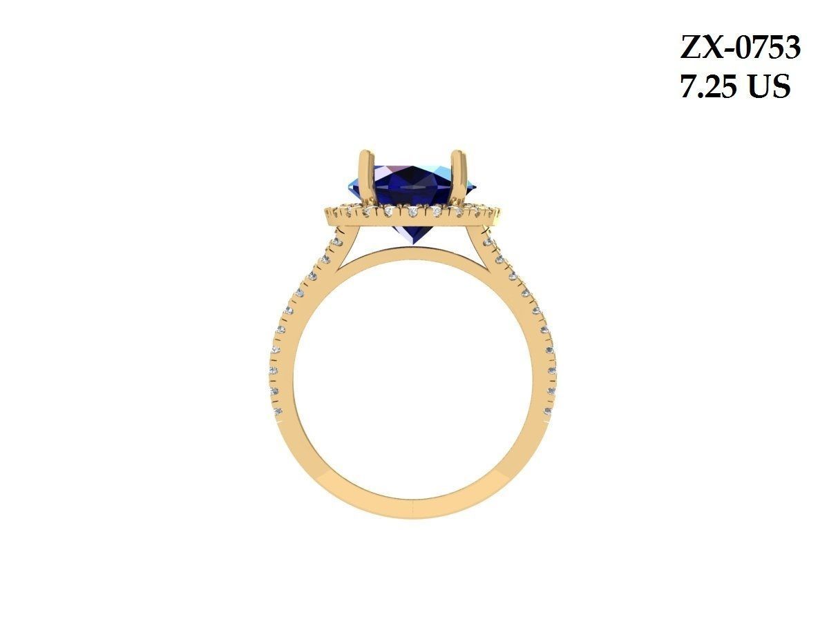 Oval Solitaire Ring 3D print model_7