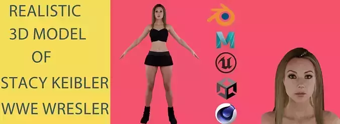 Stacy Keibler Low-poly 3D model