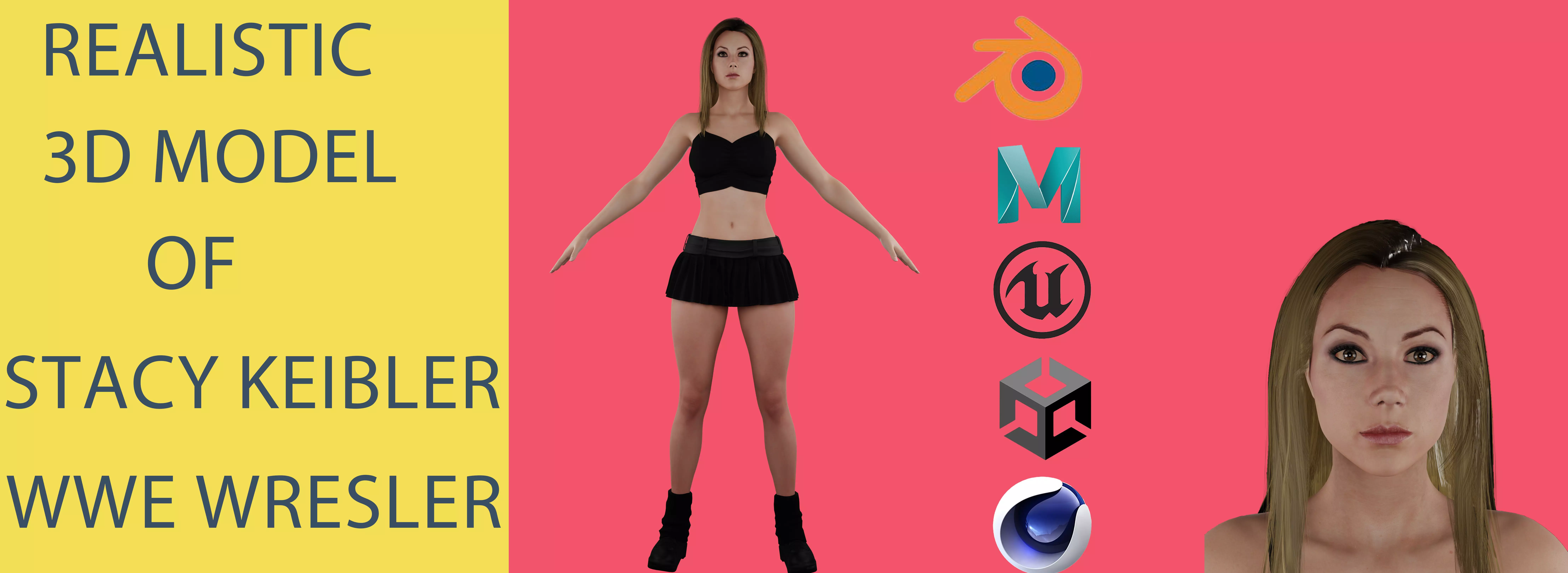 Stacy Keibler Low-poly 3D model
