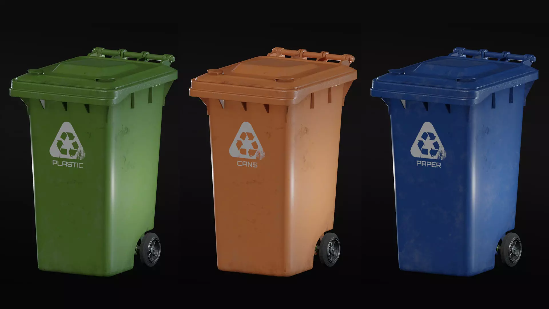 Rubbish Bin Plastic - Cans - Papar 3D model