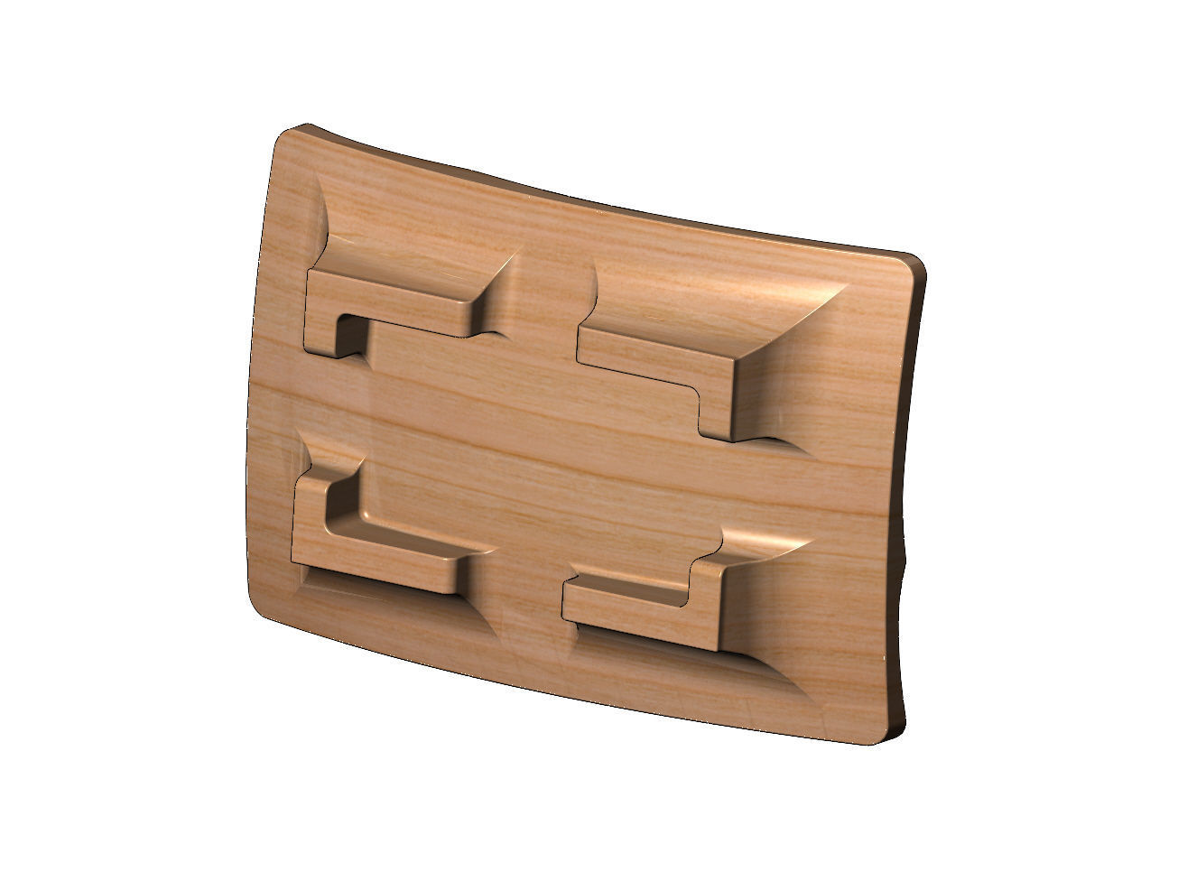 Carved wave pattern tray dish and bowl 3D print model_18