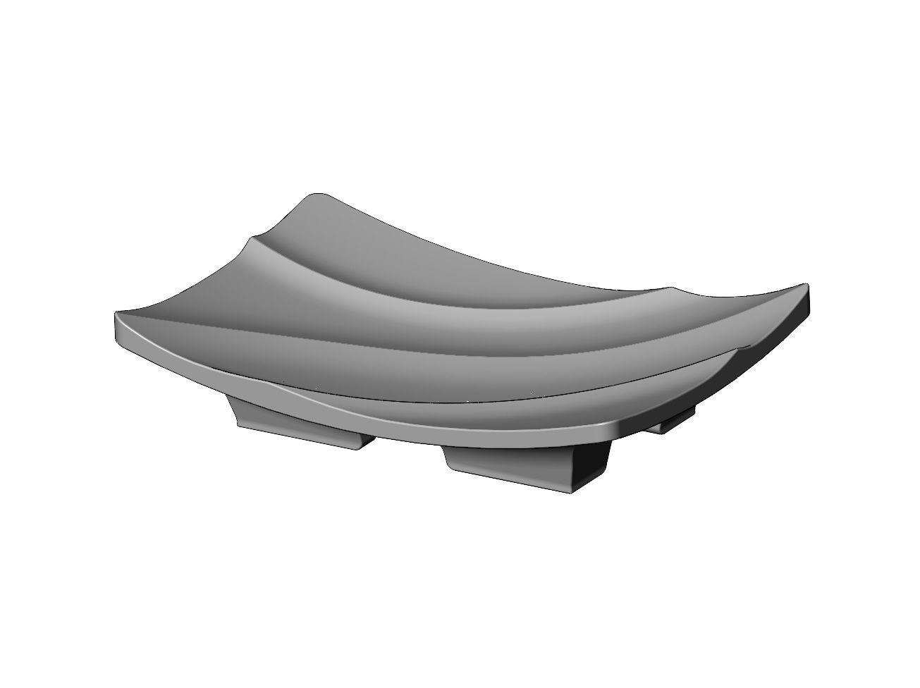 Carved wave pattern tray dish and bowl 3D print model_2