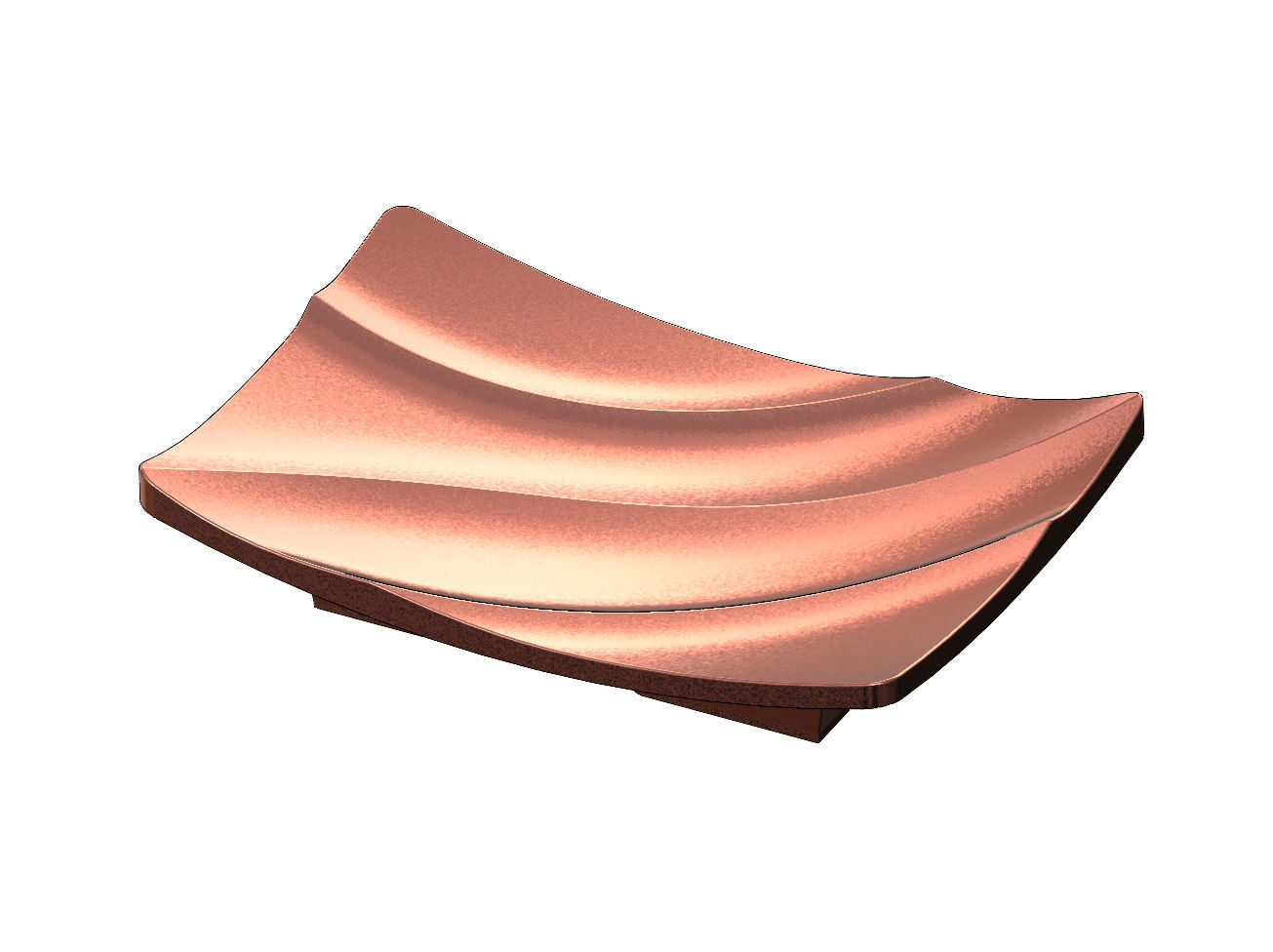 Carved wave pattern tray dish and bowl 3D print model_14