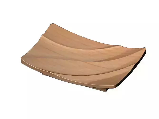 Carved wave pattern tray dish and bowl 3D print model