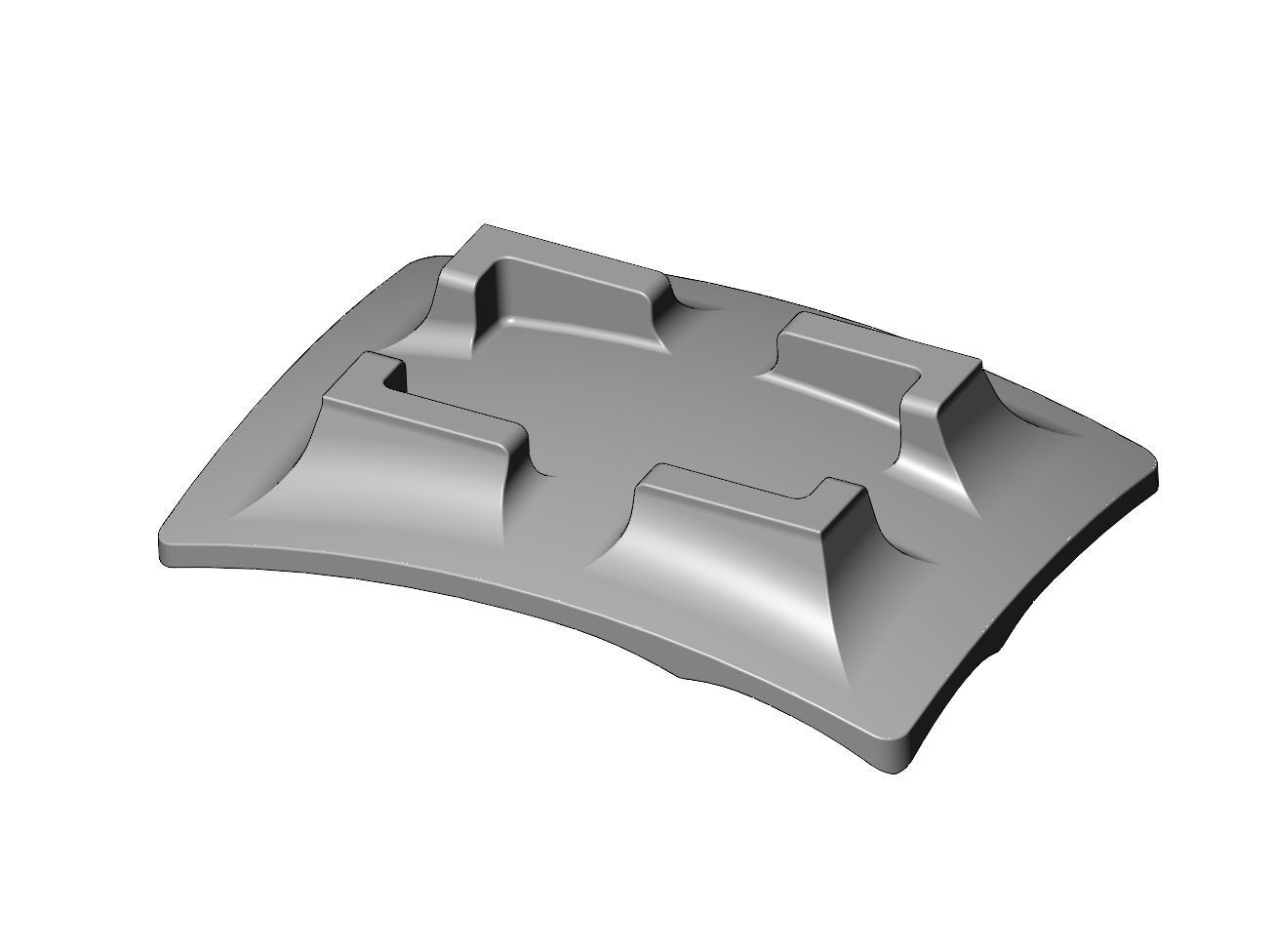 Carved wave pattern tray dish and bowl 3D print model_9