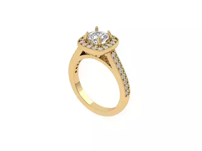  Cushion Solitaire Ring