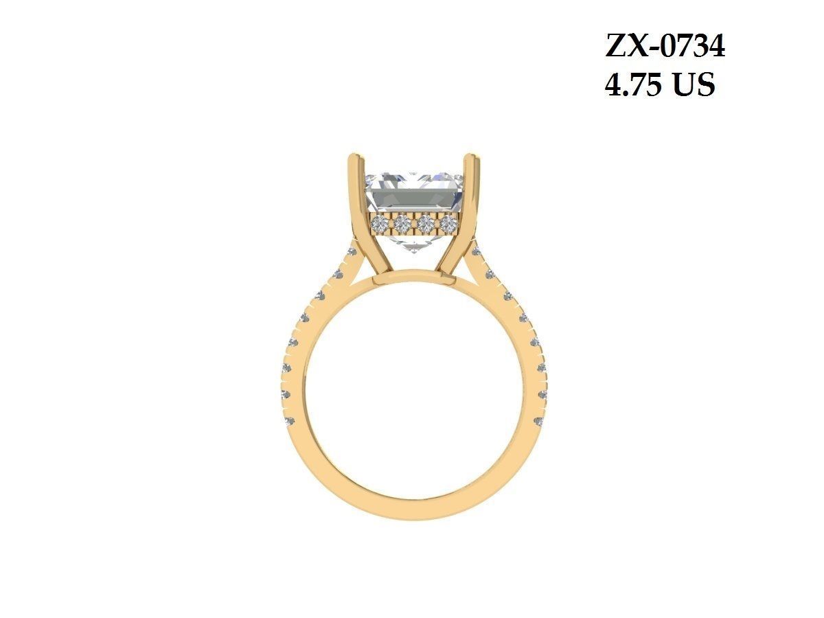 Emerald Art Deco Ring 3D print model_2