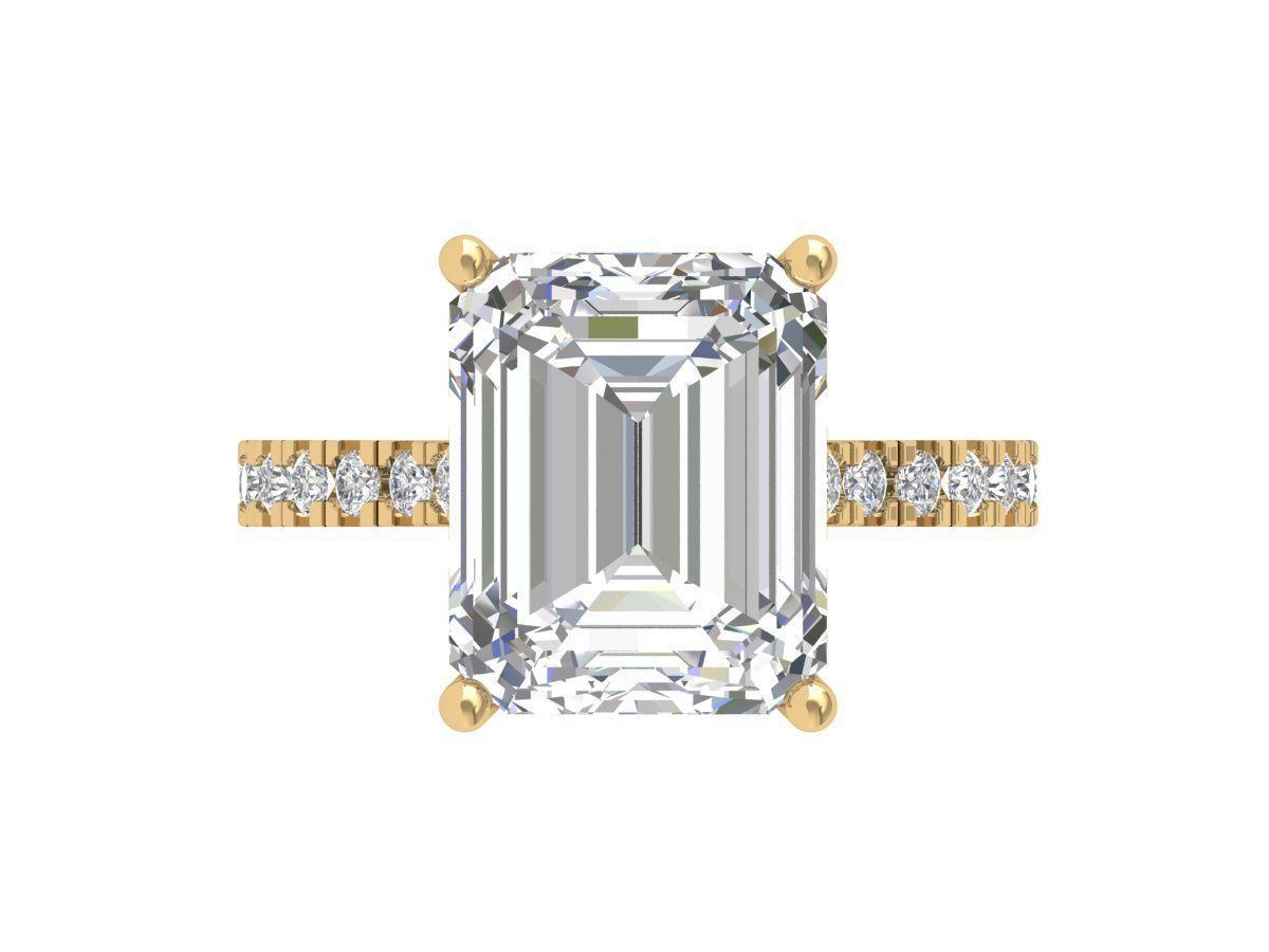 Emerald Art Deco Ring 3D print model_1