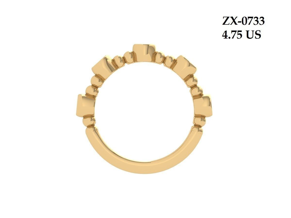 Solitaire Wedding Band 3D print model_2