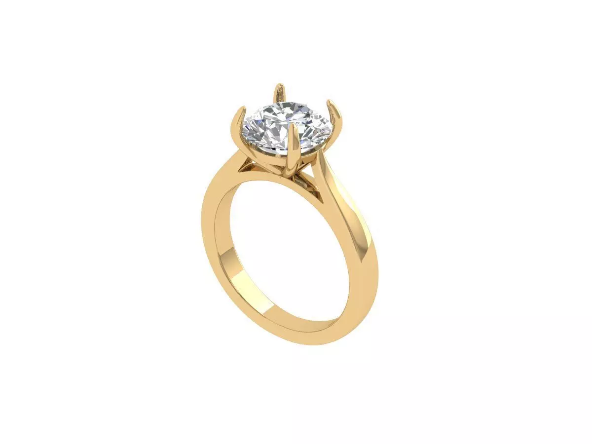  Solitaire Engagement Ring 3D print model_0