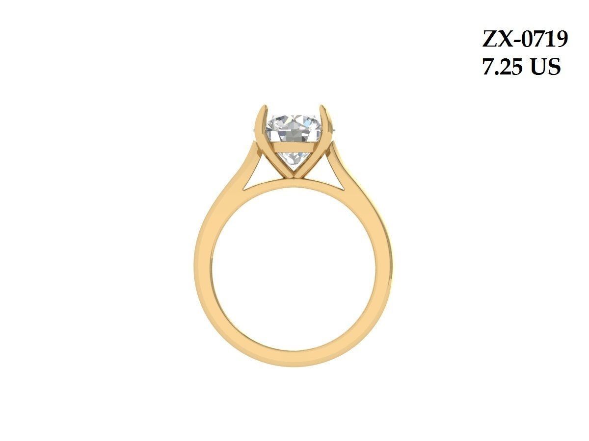  Solitaire Engagement Ring 3D print model_3