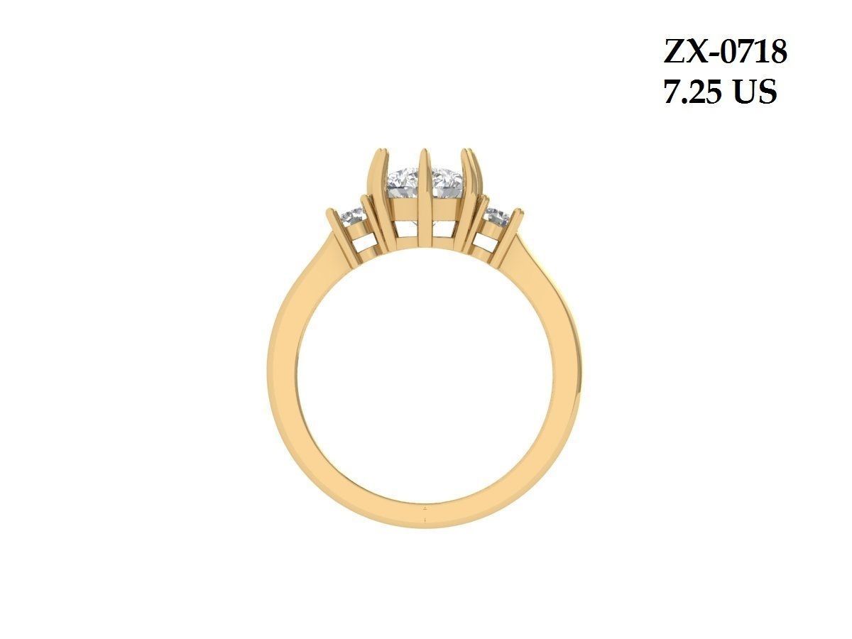 Pear Solitaire Ring 3D print model_2