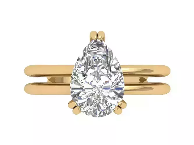 Pear Solitaire Ring