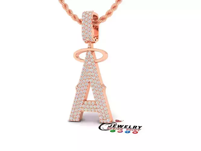 Custom Los Angeles Baseball Team Pendant Los Angeles Diamond 3D print model