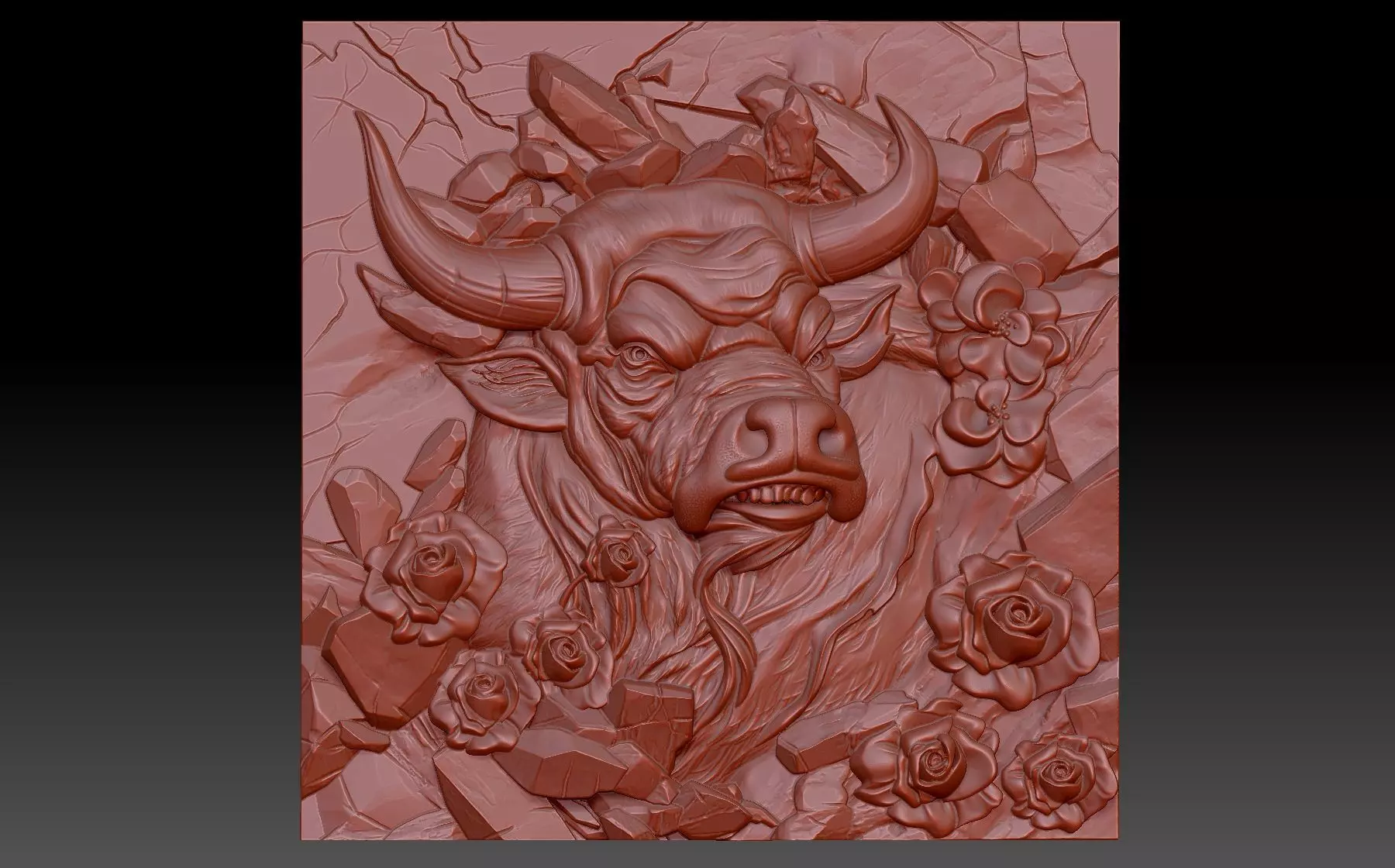 A beautiful bull 3D print model