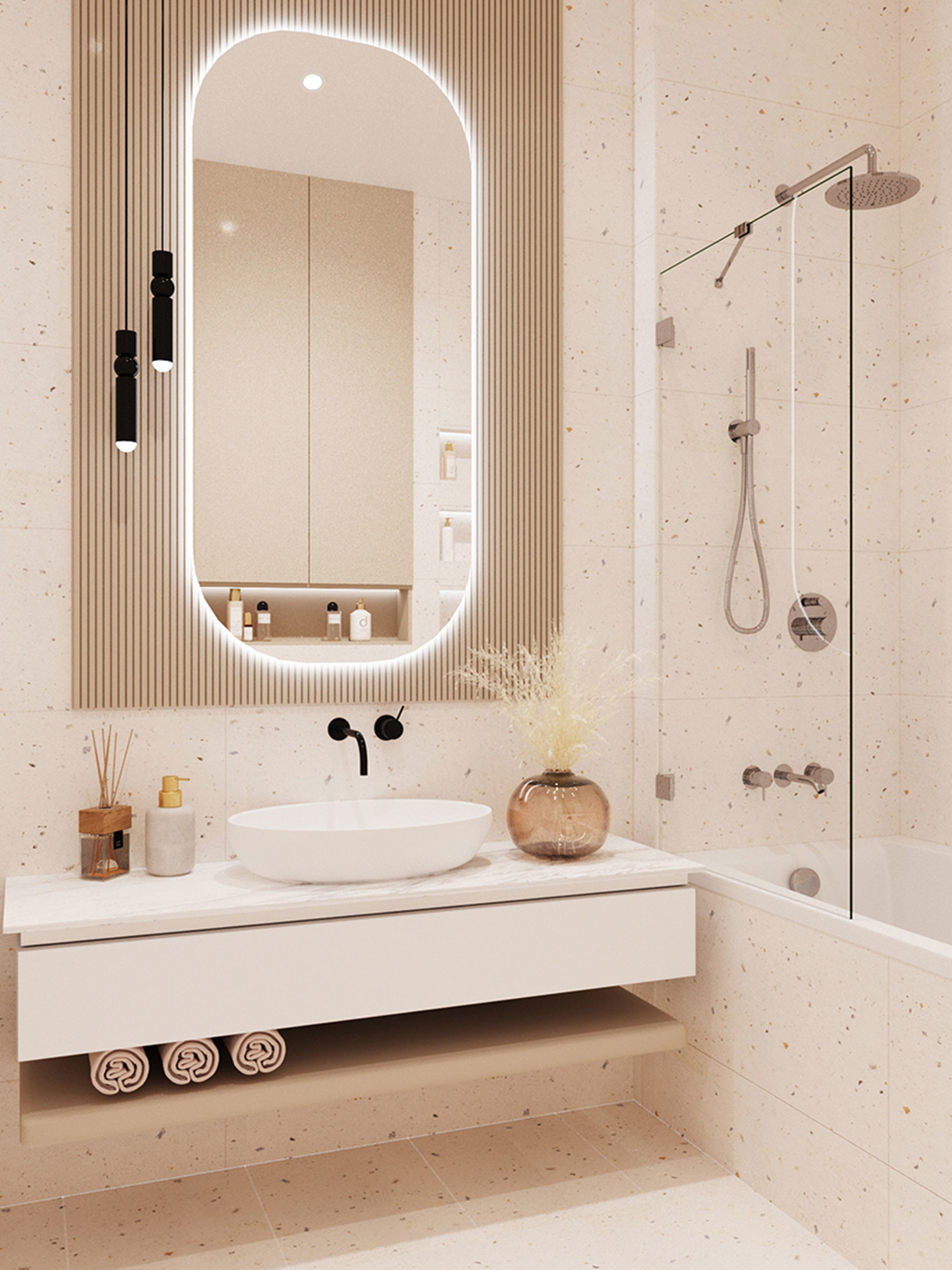 Shower room in modern style 3D model_2