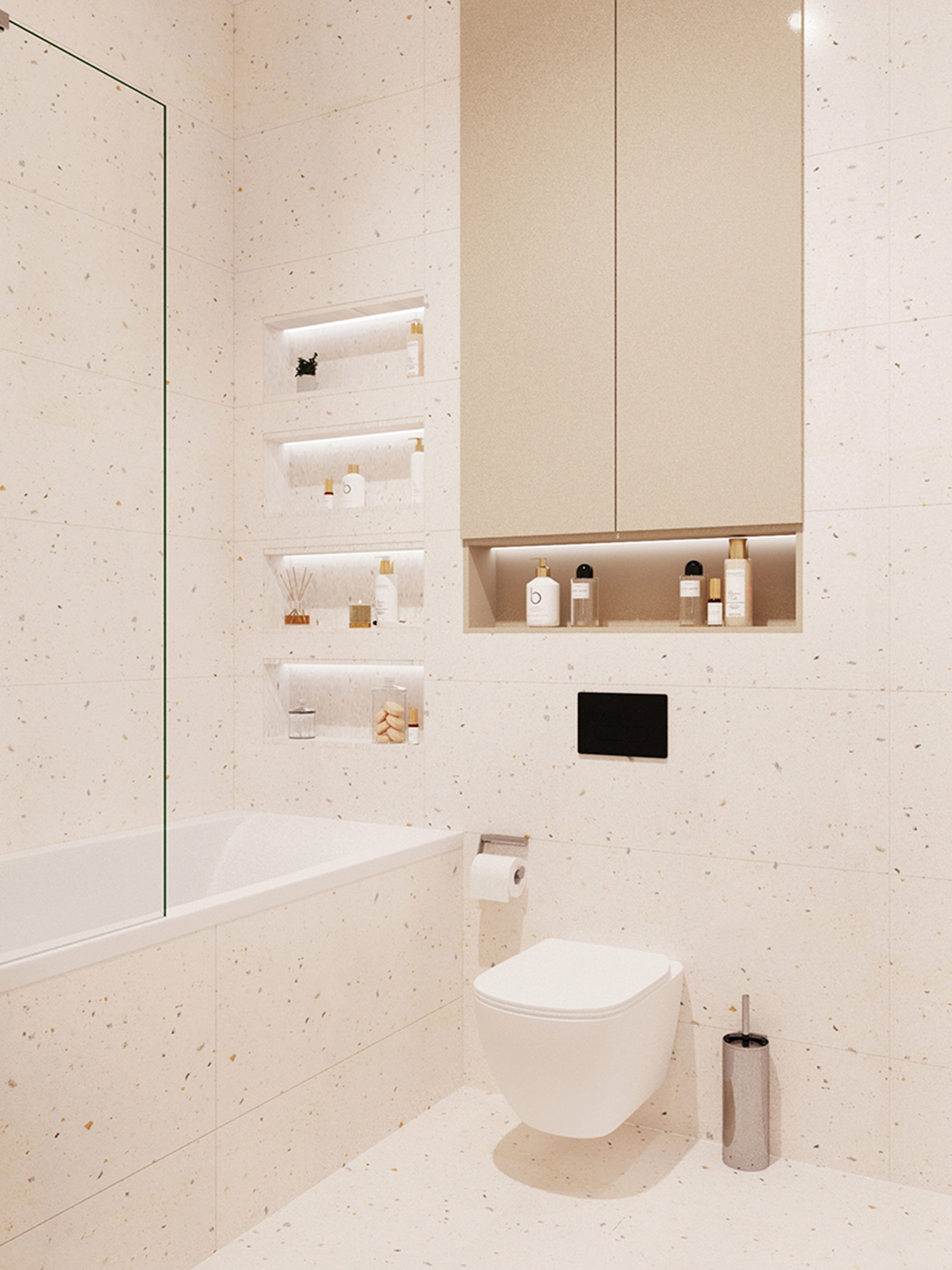 Shower room in modern style 3D model_3