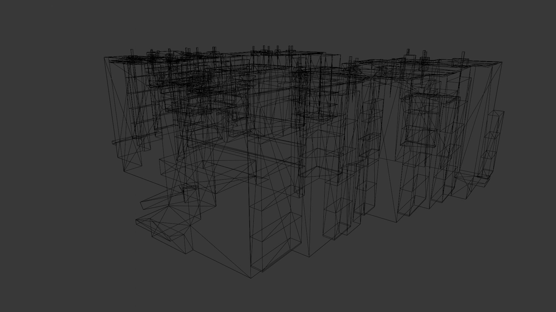 Multi-unit apartment building Low-poly 3D model_10