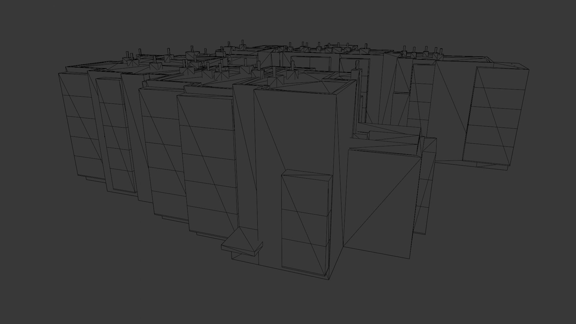 Multi-unit apartment building Low-poly 3D model_13