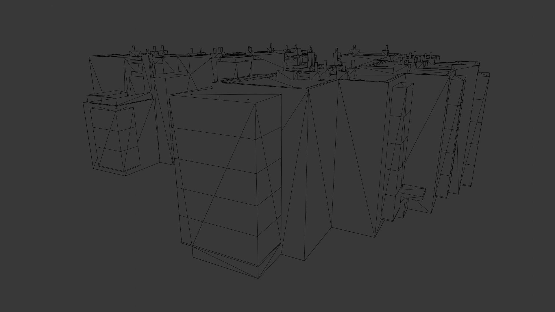 Multi-unit apartment building Low-poly 3D model_11